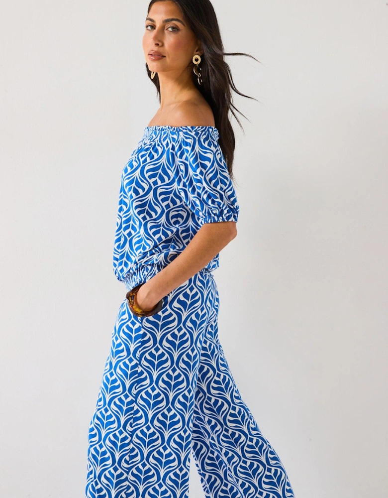 Bardot Shirred Waist Top