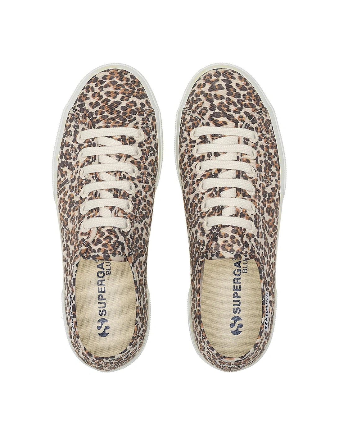 3740 Platform Leopard Print Plimsoll - Beige