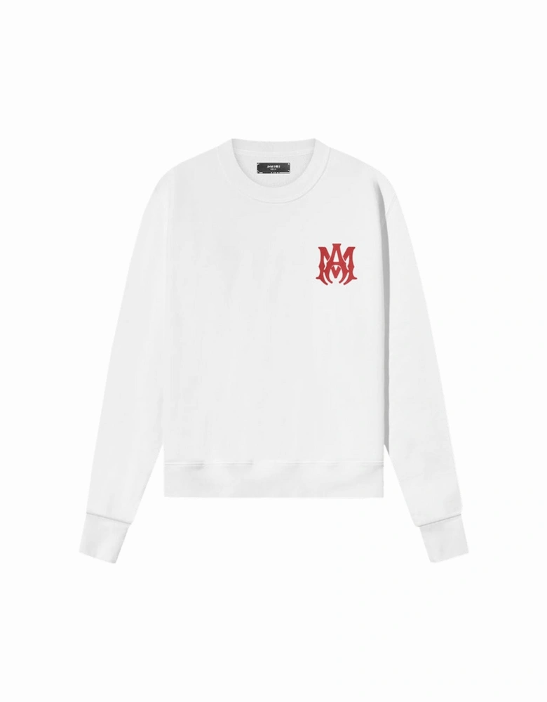 Red MA Logo Printed Sweatshirt in White