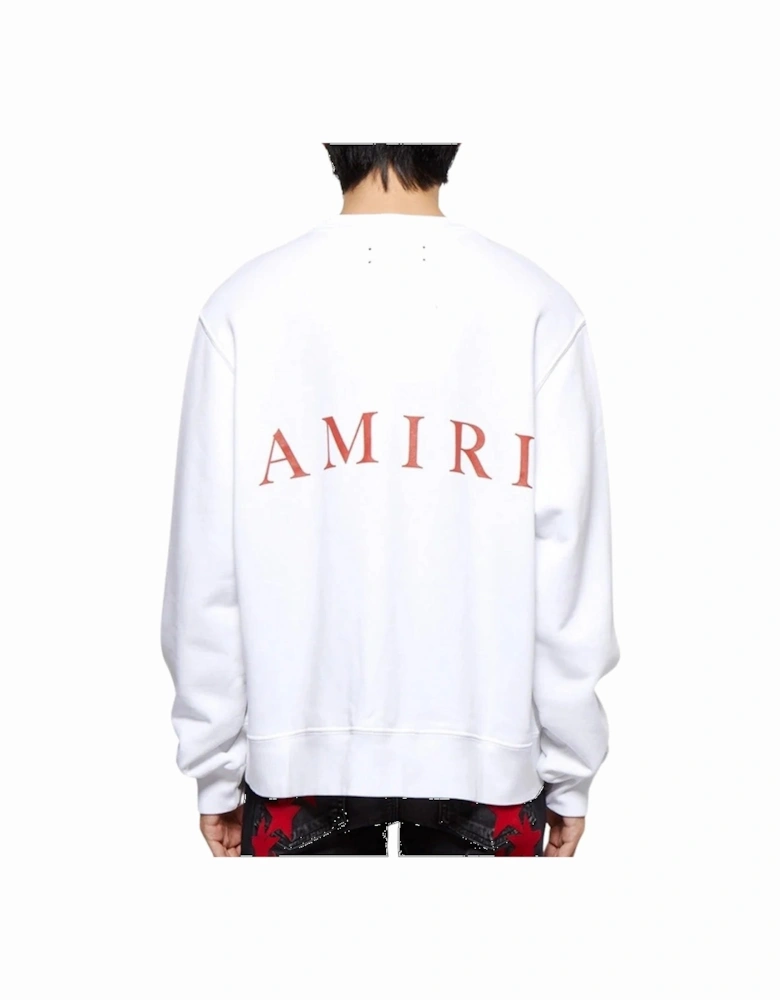 Red MA Logo Printed Sweatshirt in White