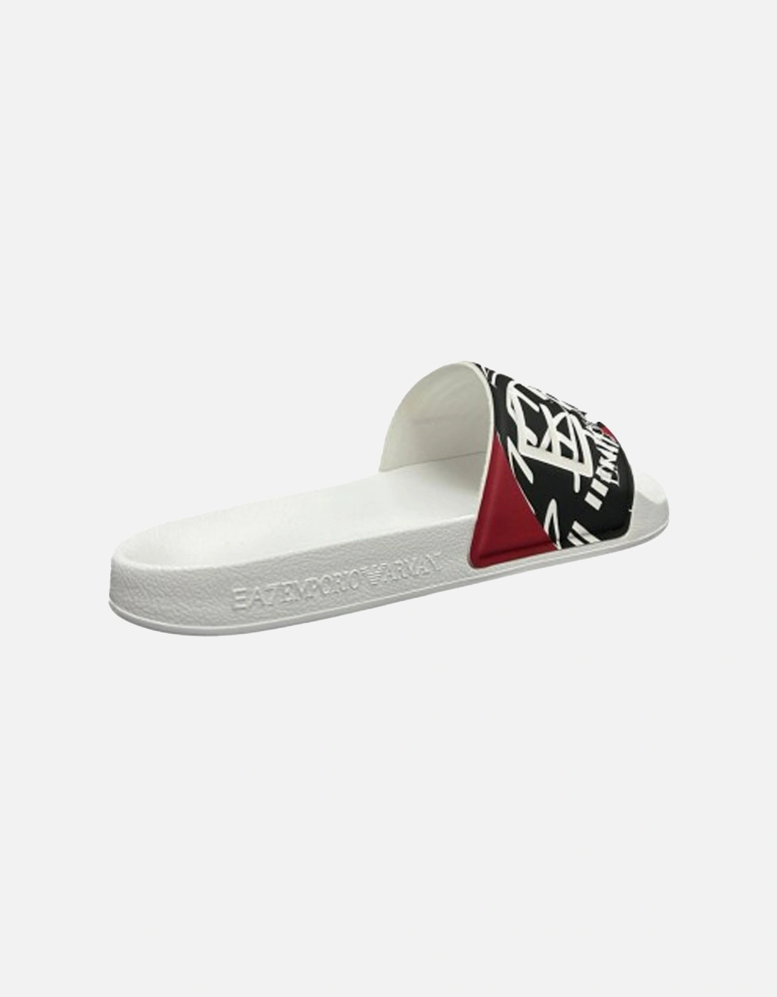 Emporio Armani Visibility Logo Slides White/Red Rings Print