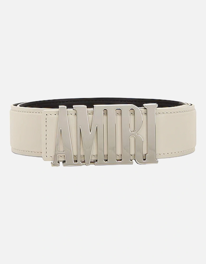 Nappa 4CM Logo Belt in Alabaster