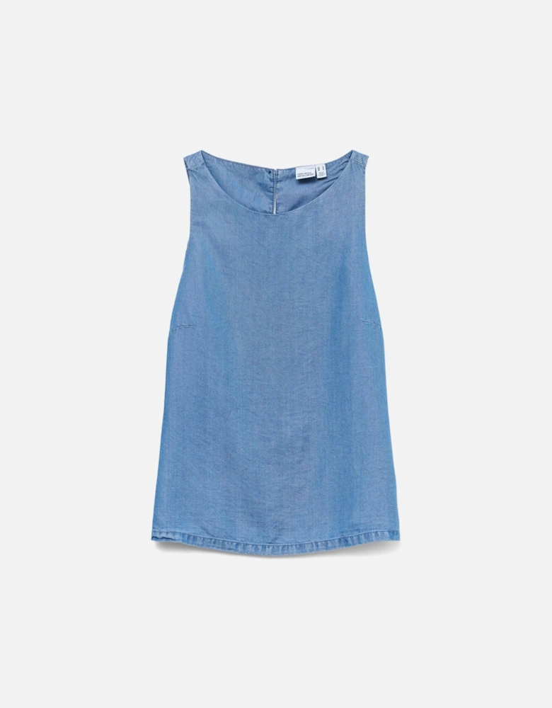 Fleur Sleeveless Tencel Top Medium Blue Denim