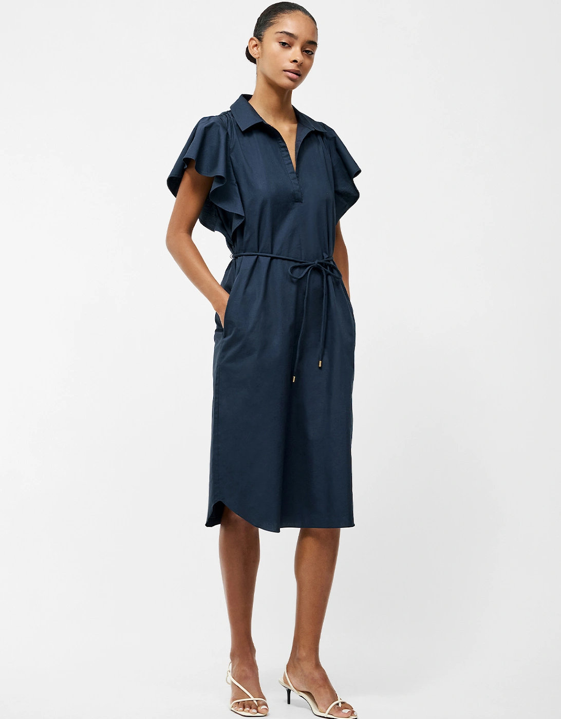 Cambria Cotton Belted Dress Navy, 8 of 7