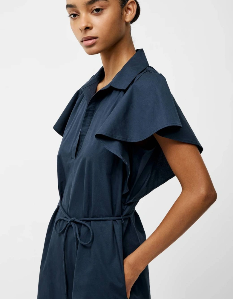 Cambria Cotton Belted Dress Navy