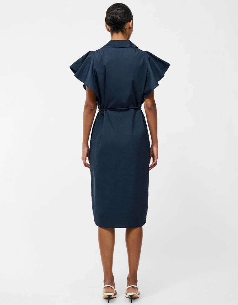 Cambria Cotton Belted Dress Navy
