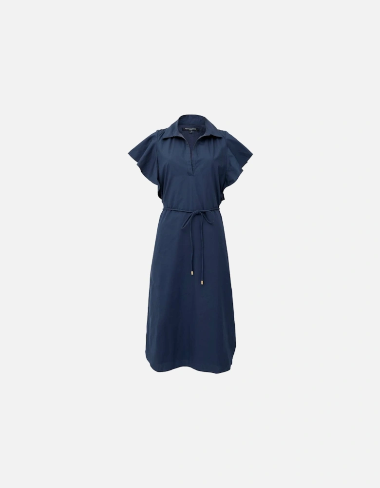 Cambria Cotton Belted Dress Navy