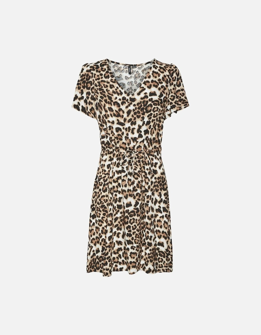 Easy Joy Short Sleeve Short Dress Tan Leo