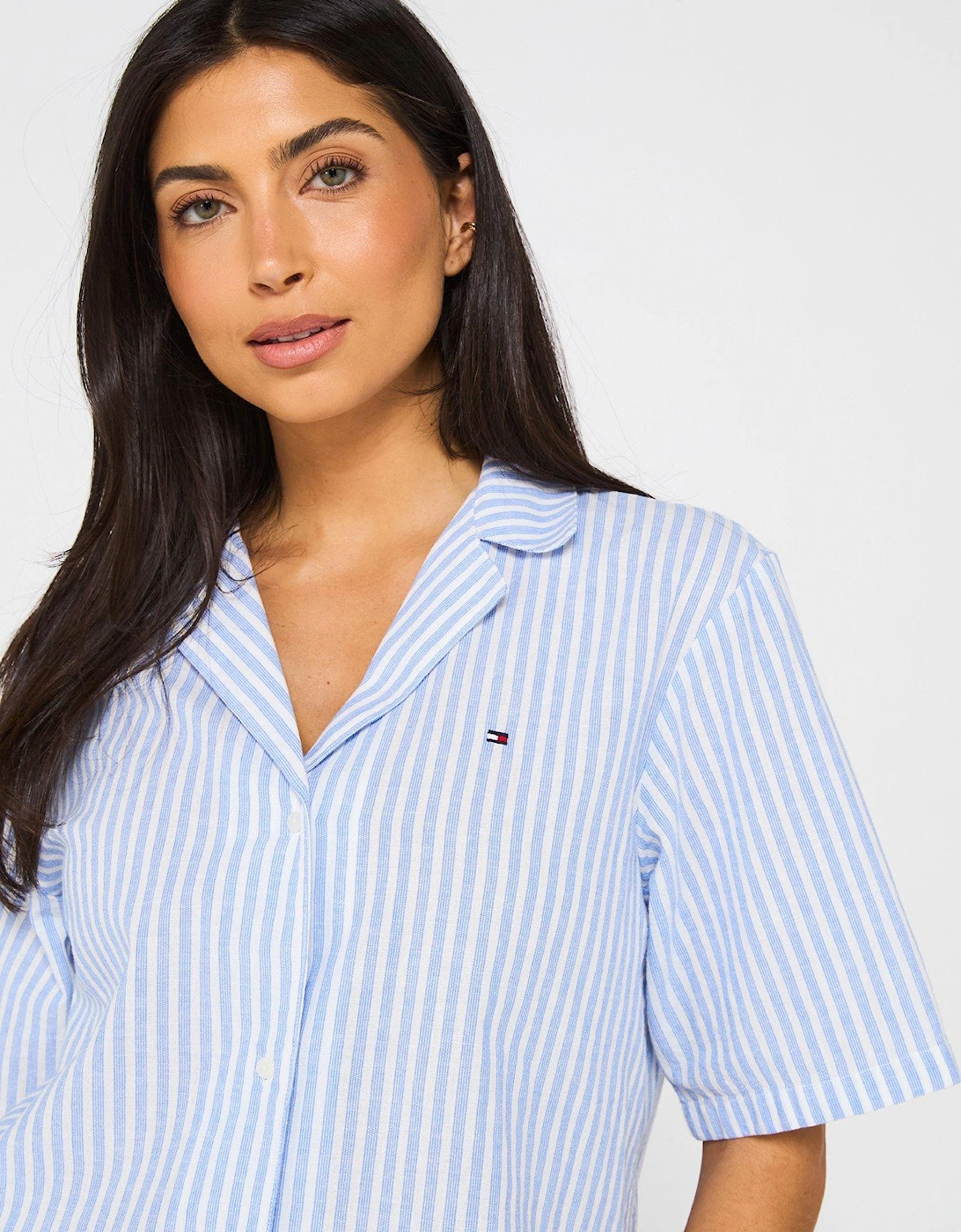 Essentials Linen Short Pyjama Set - Blue