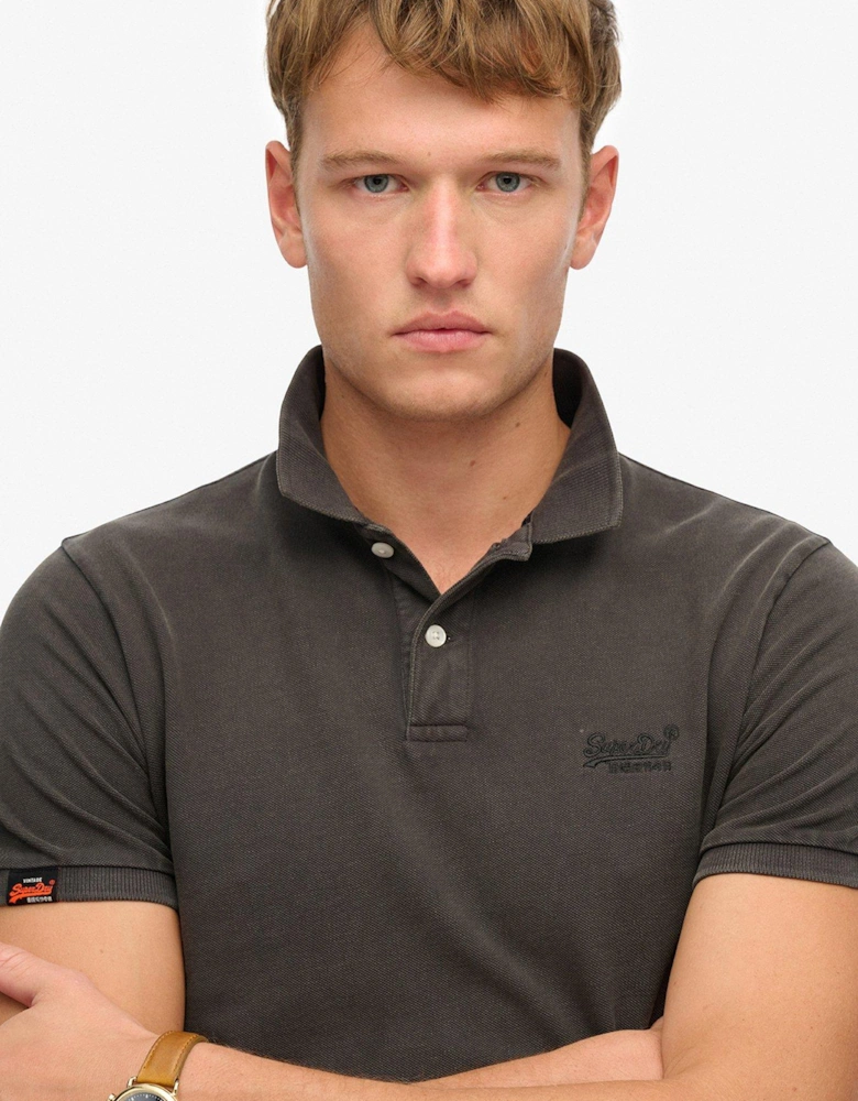 Vintage Destroyed Polo Shirt - Black