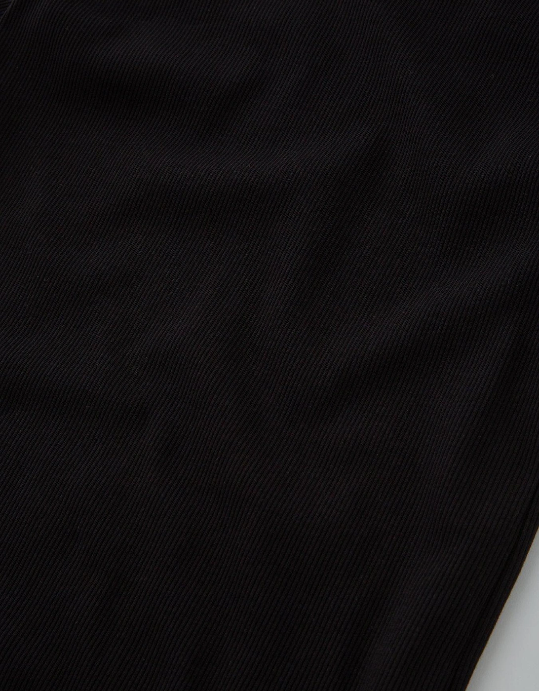 Girls Short Sleeve Ribbed Dress - Black