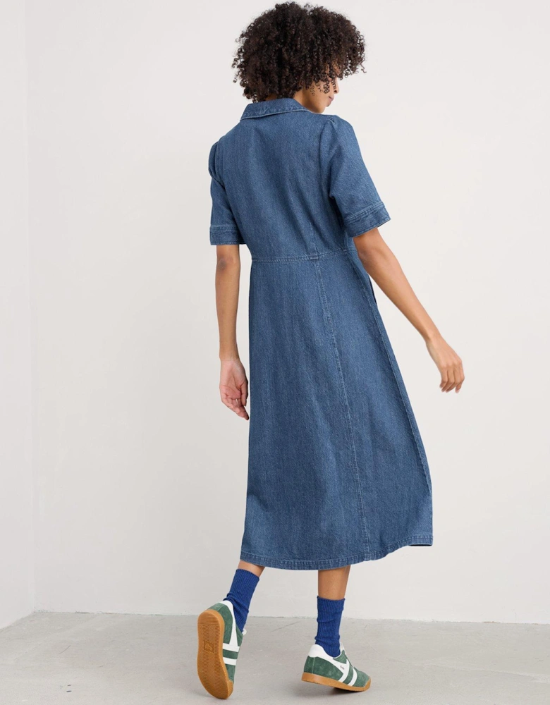 Fen Violet Denim Dress - Blue
