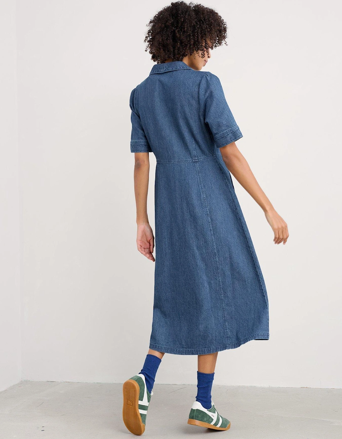 Fen Violet Denim Dress - Blue