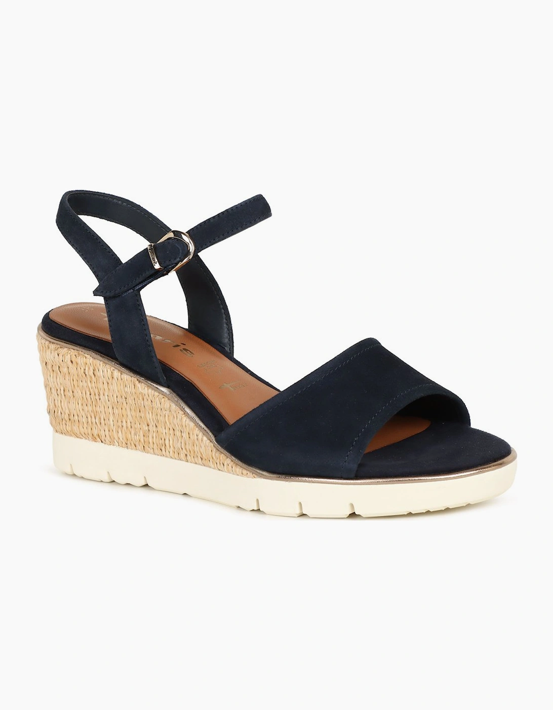 Tamaris Women's Navy Tulip Wedge Heel Espadrille Sandals  6 Size 6