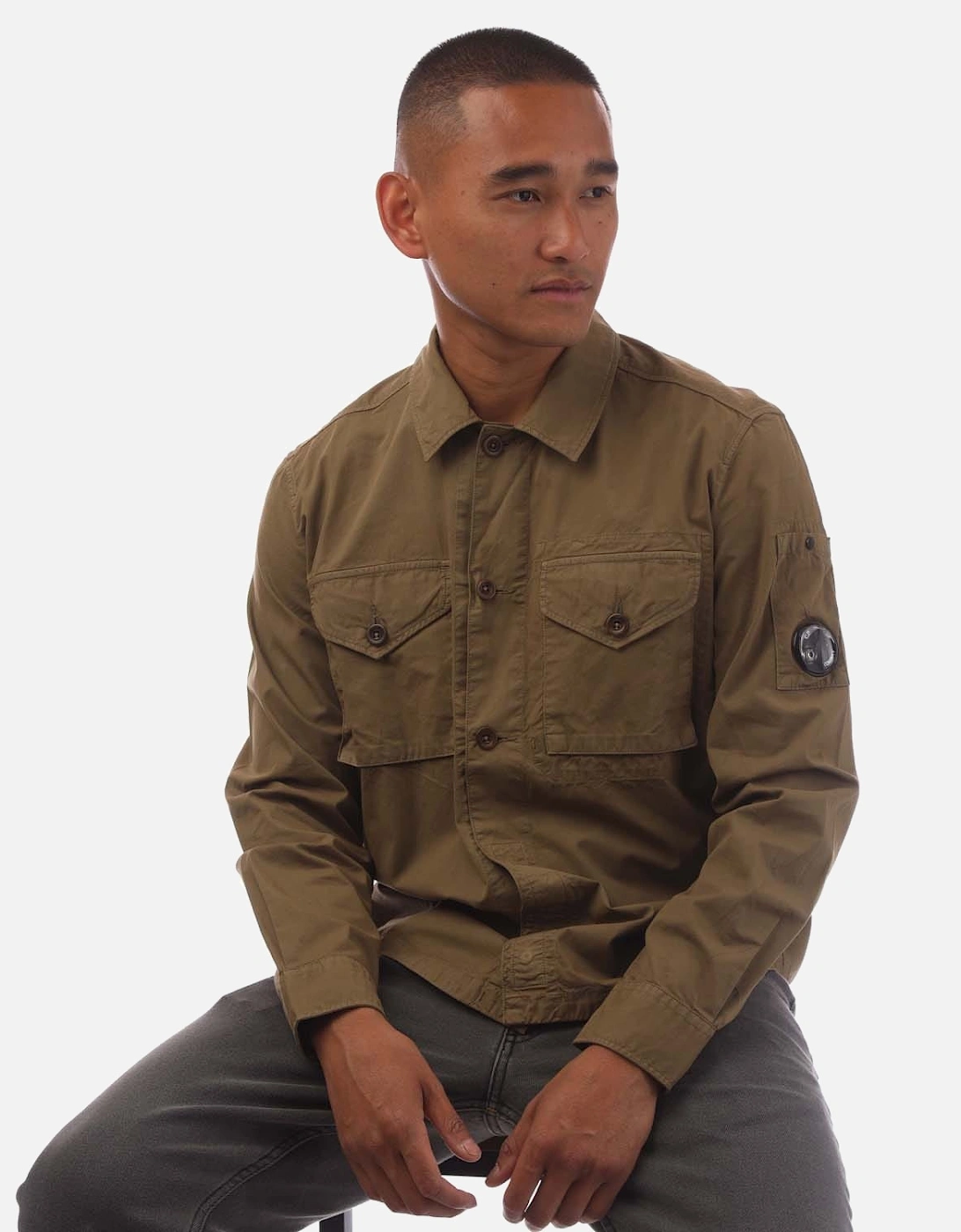 Gabardine Buttoned Pocket Shirt
