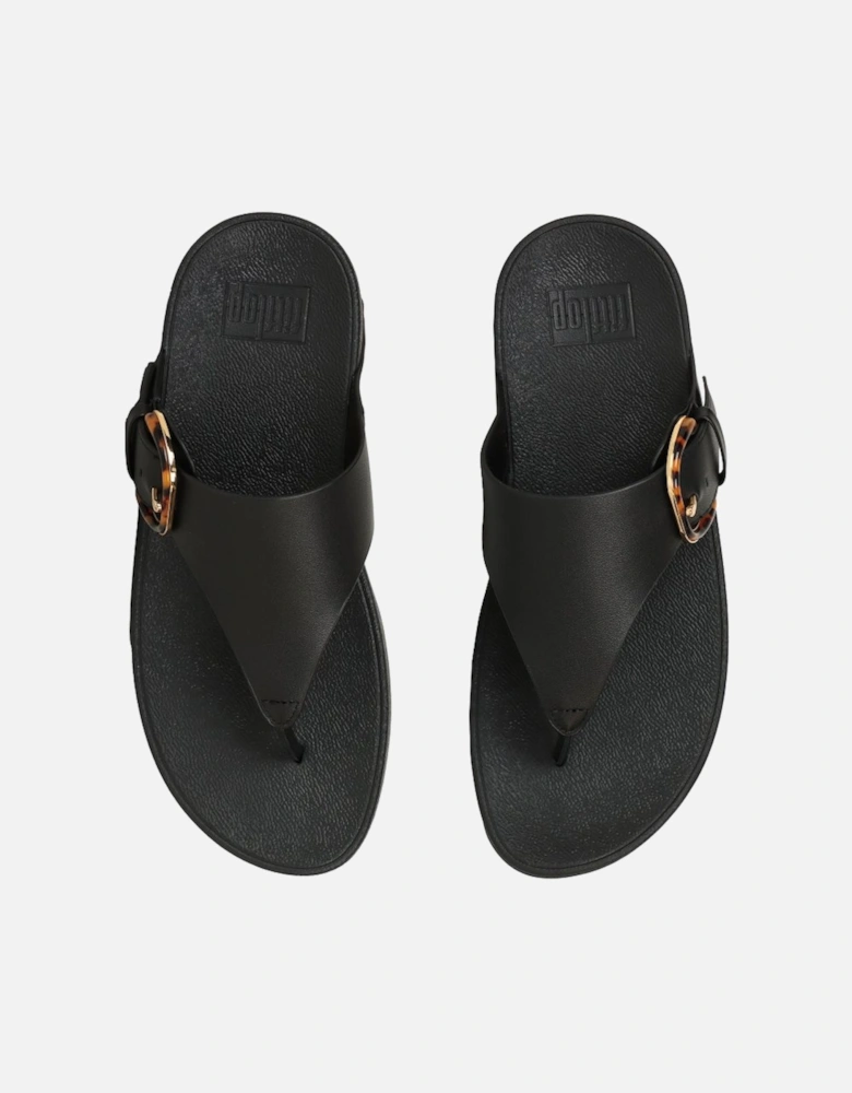 Lulu Resin Buckle Womens Toe Post Sandals