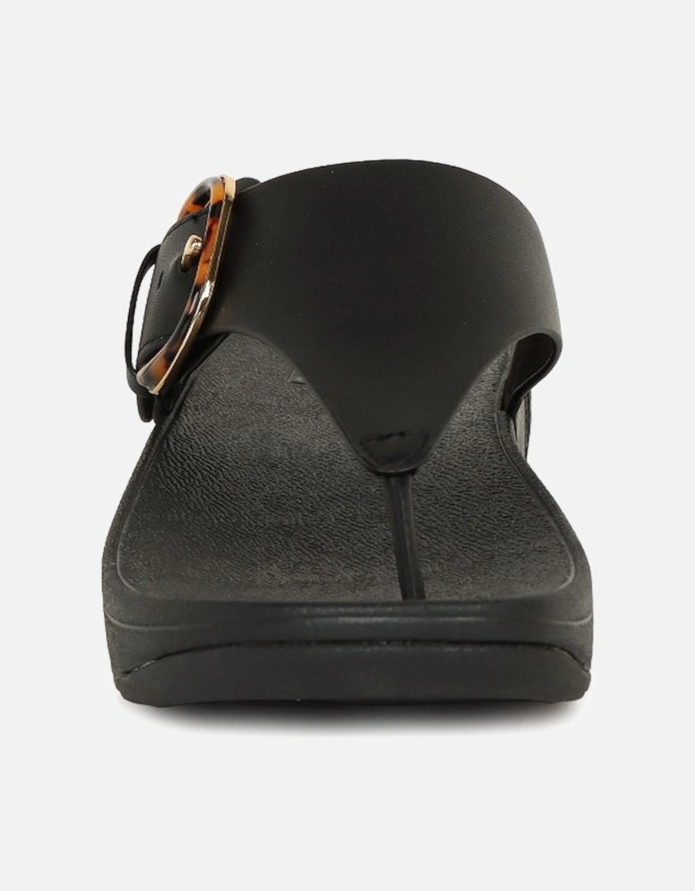 Lulu Resin Buckle Womens Toe Post Sandals