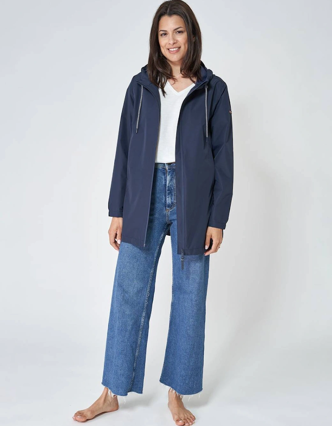 Women's Thermosealed Raincoat Navy Blue