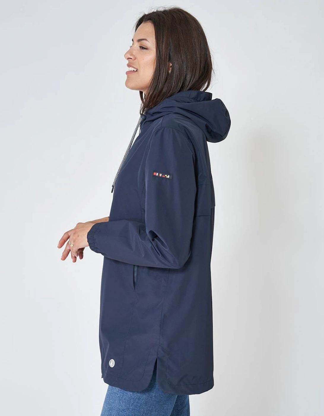 Women's Thermosealed Raincoat Navy Blue