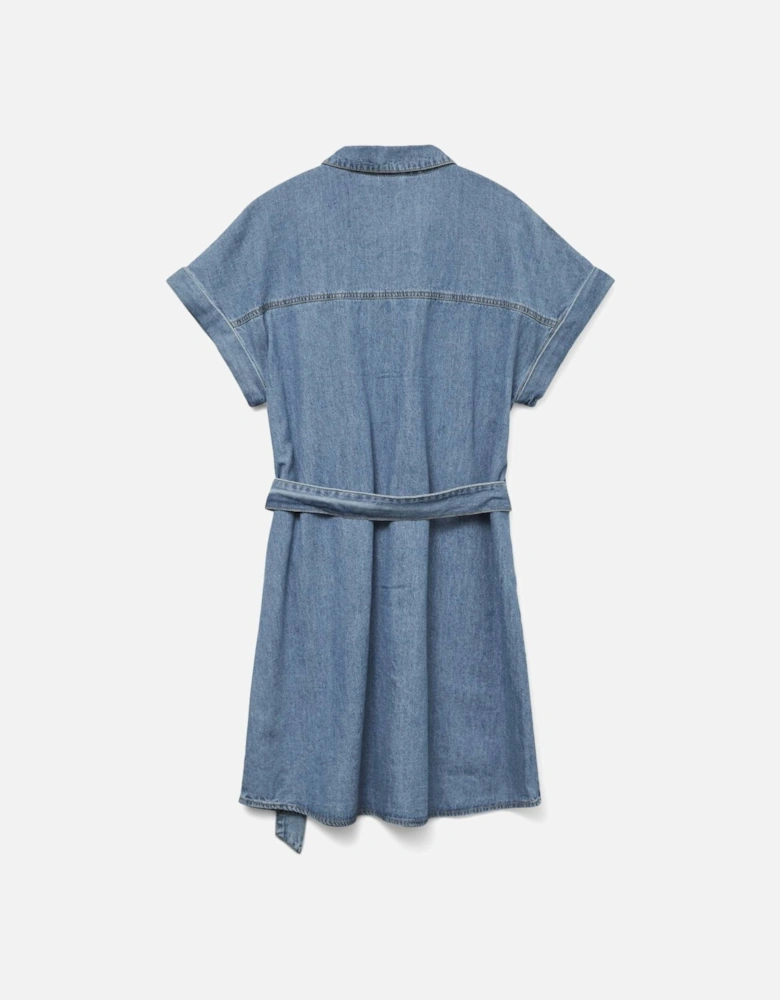Notus Short Sleeve Short Denim Dress Medium Blue Denim