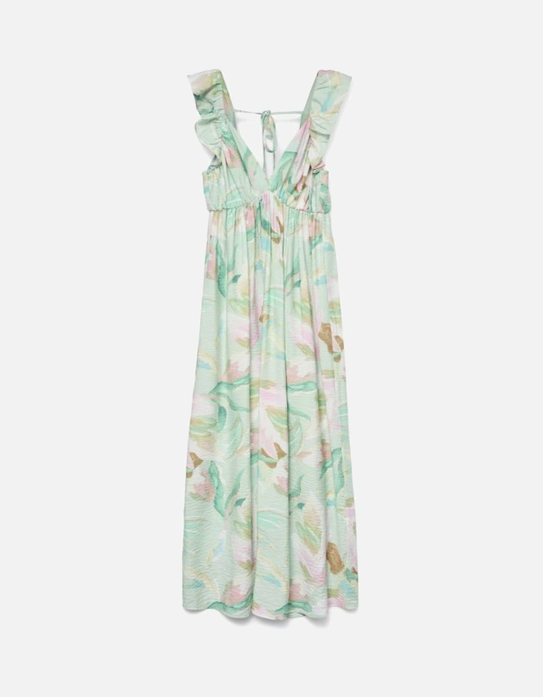 Josie Sleeveless Ankle Frill Dress Birds Egg Green Myra