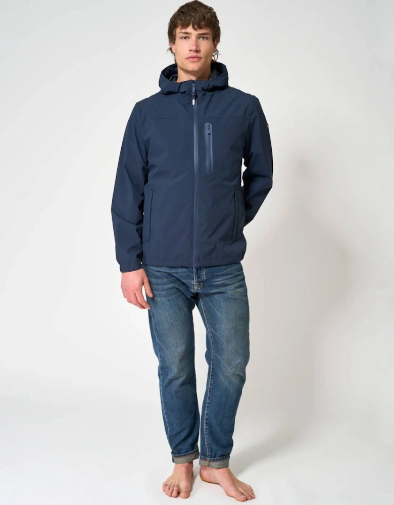 Men's Waterproof Jacket with Chest Zipper Navy Blue
