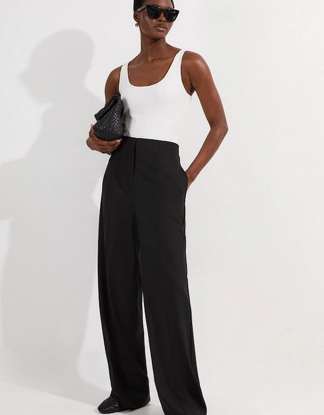 Tailored Drape High Waist Wide Leg Trousers, 4 of 3