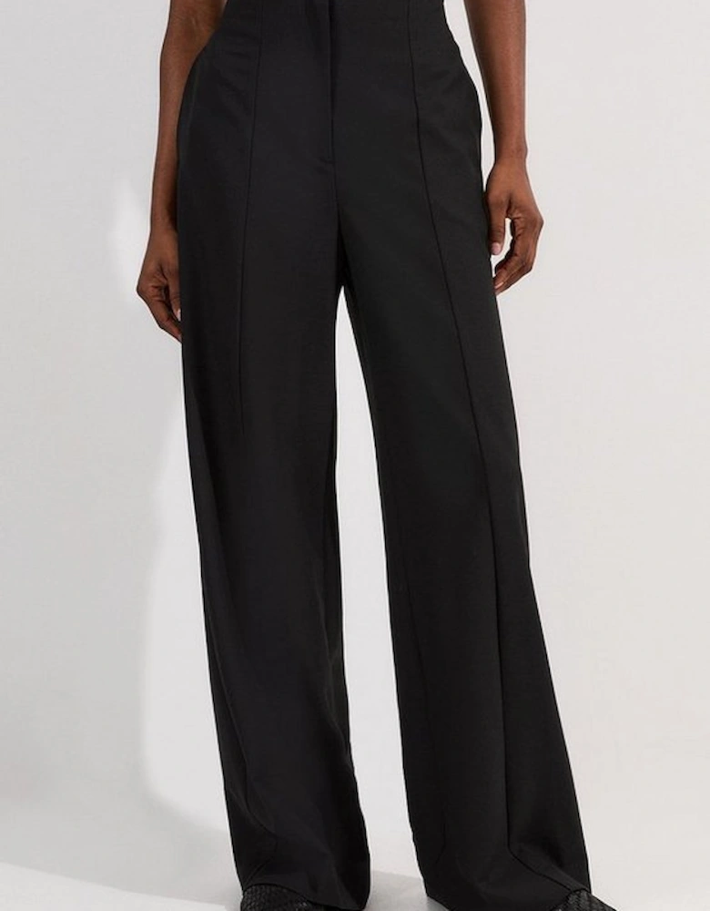 Tailored Drape High Waist Wide Leg Trousers