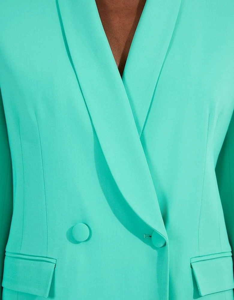Polished Tailored Double Breasted Sinch Detail Blazer Mini Dress