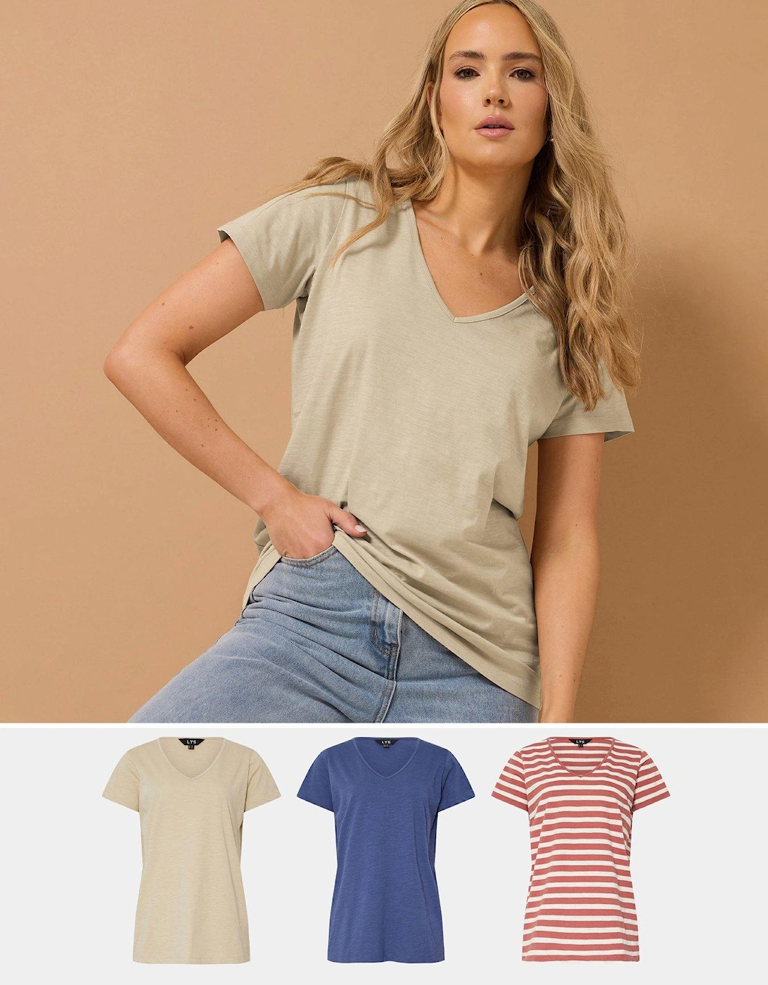 3 Pack V-Neck T-Shirt - Pink, 2 of 1