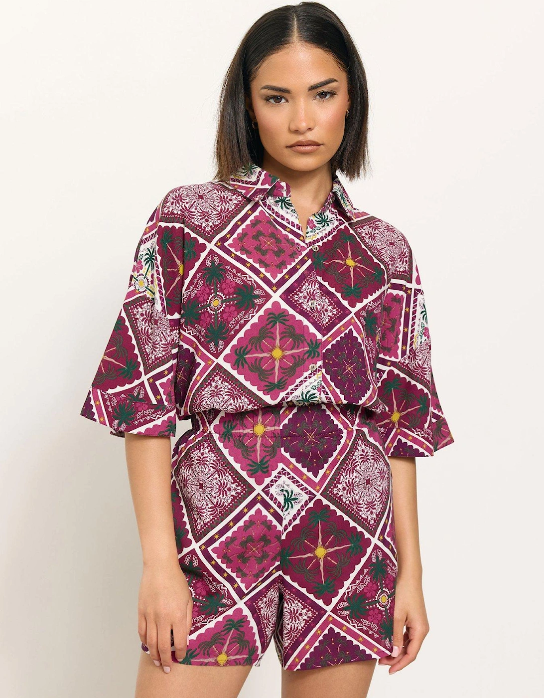 Petite Tile Print Short - Pink, 2 of 1
