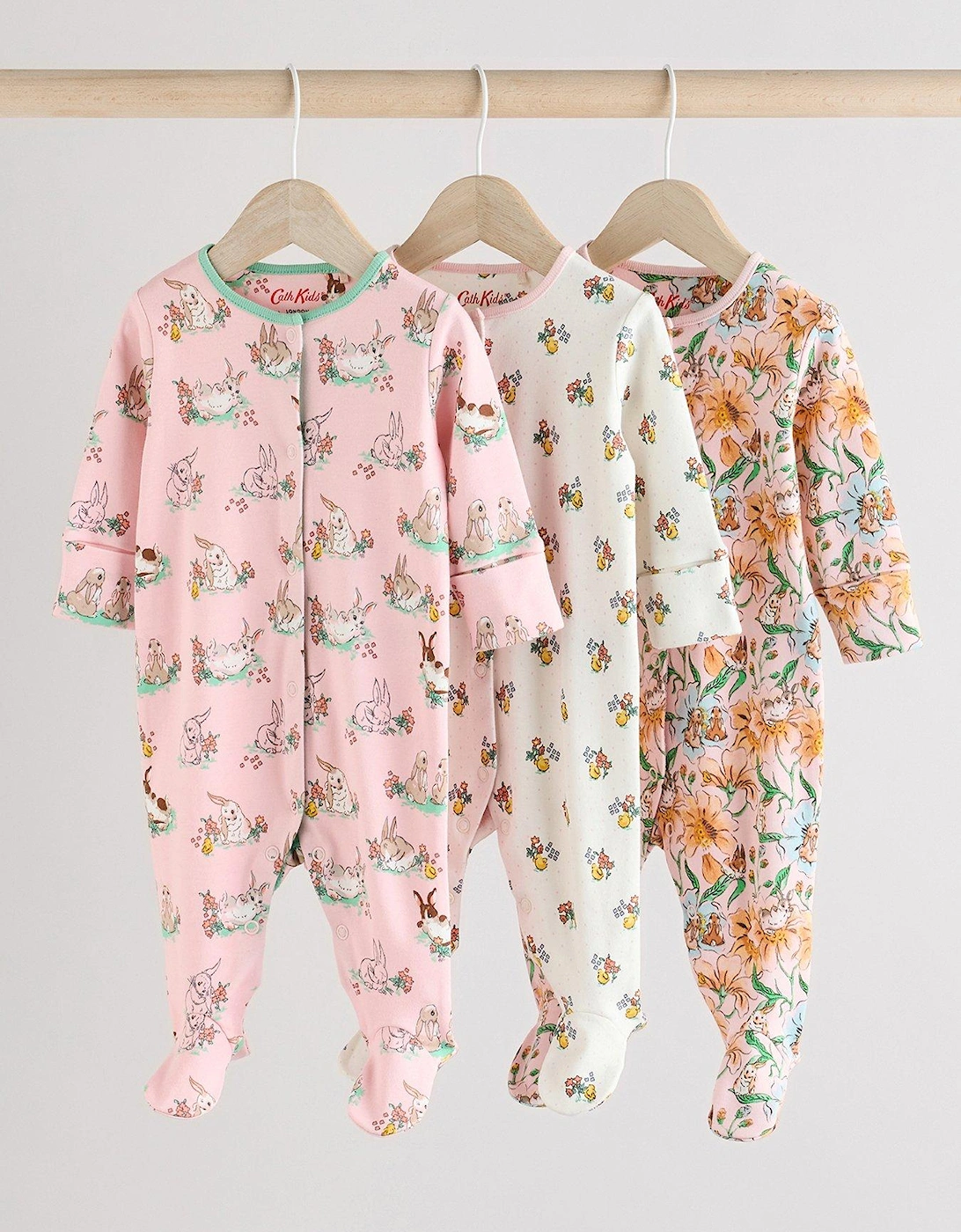 Baby Girls 3 Pack Sleepsuits - Multi, 2 of 1