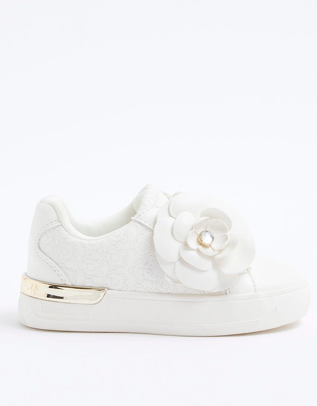Girl Flower Trainers - White, 2 of 1