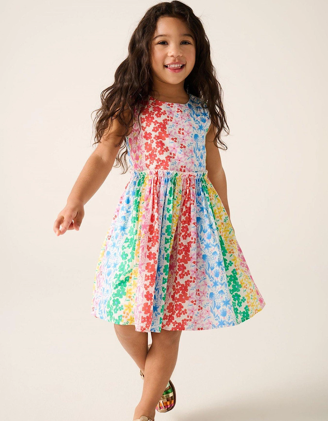 Girls Rainbow Floral Dress - Multi, 2 of 1