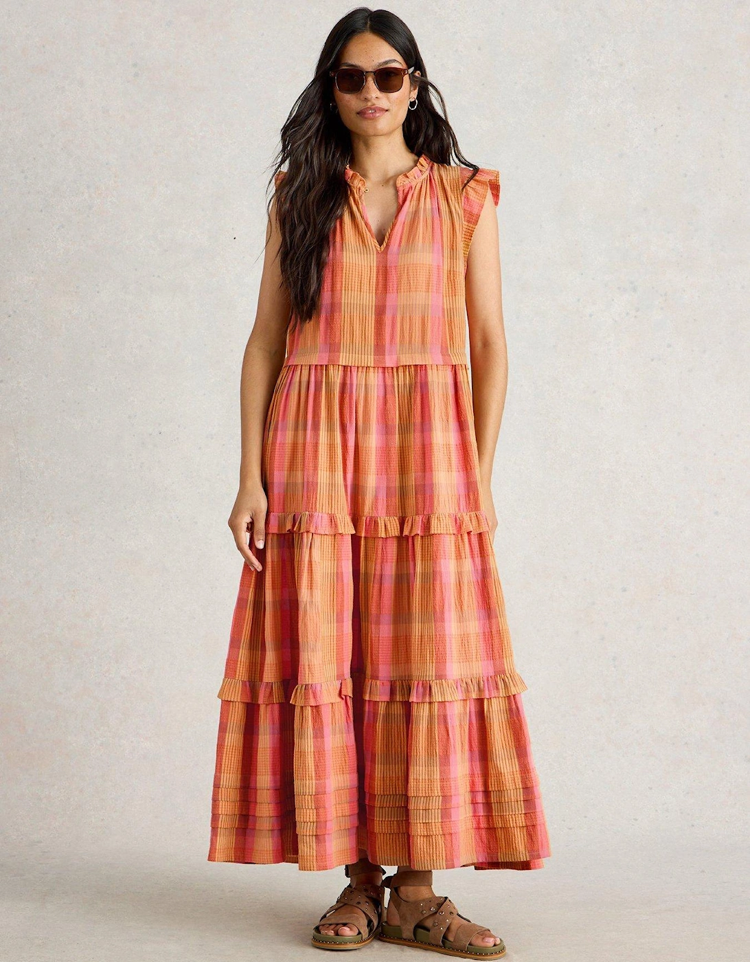 Rosie Check Maxi Dress, 2 of 1