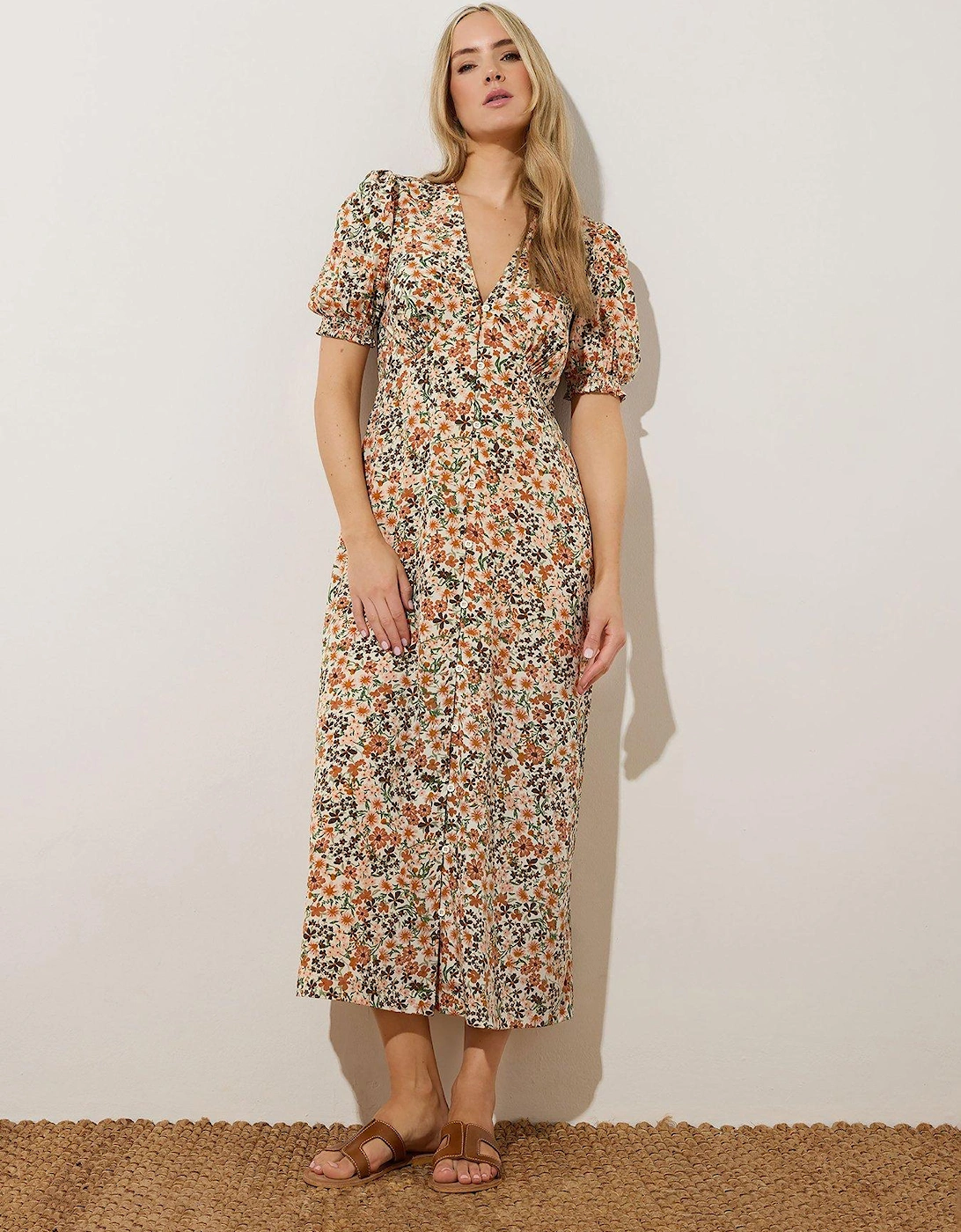 Ditsy Tea Midi Dress - Natural, 2 of 1