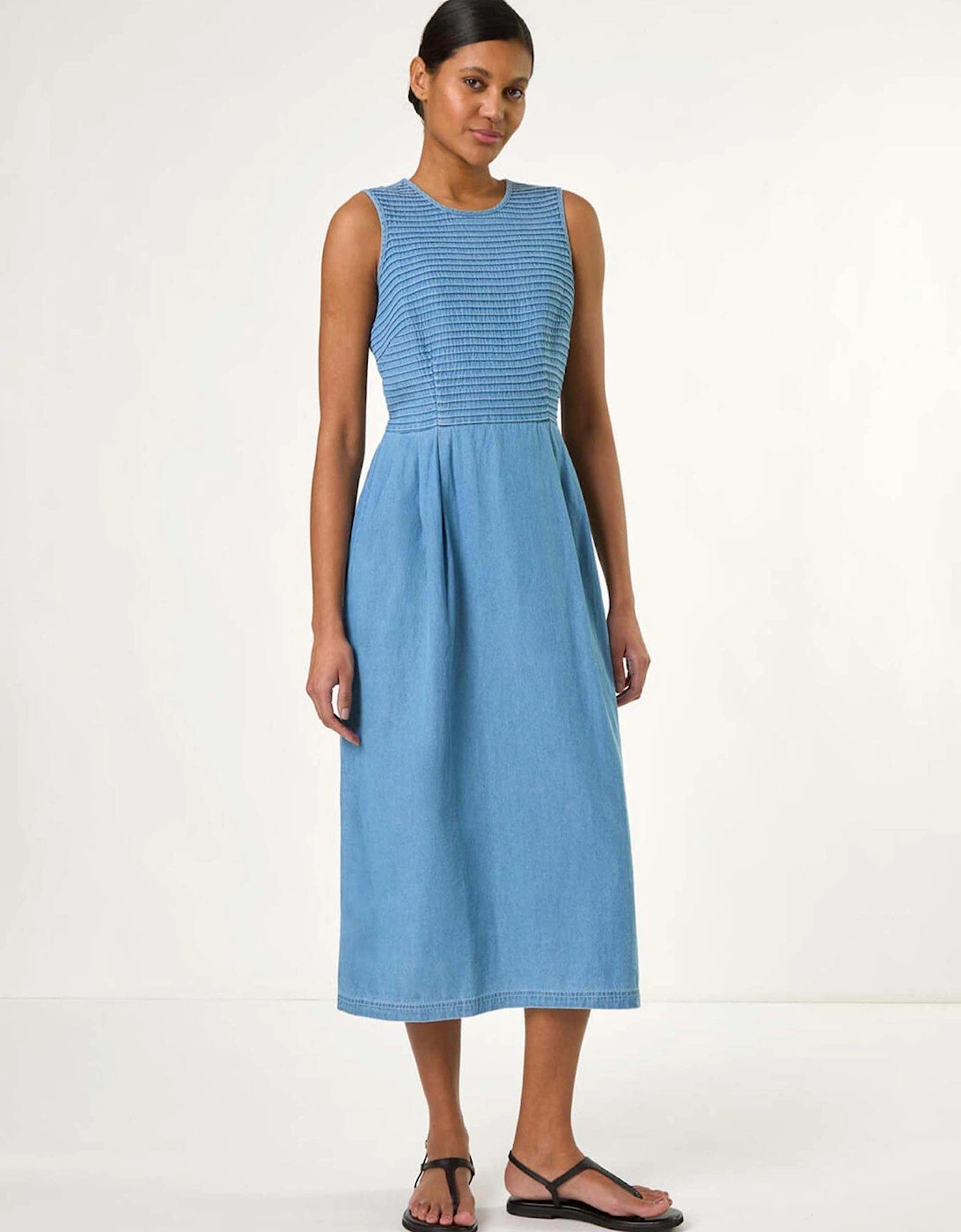 Blue Midi Stretch Dress - Blue, 2 of 1