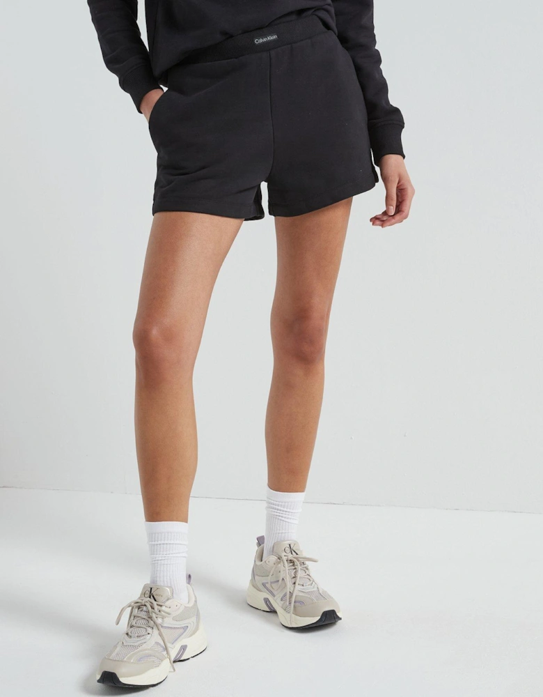 Waistband Logo Jersey Shorts - Black
