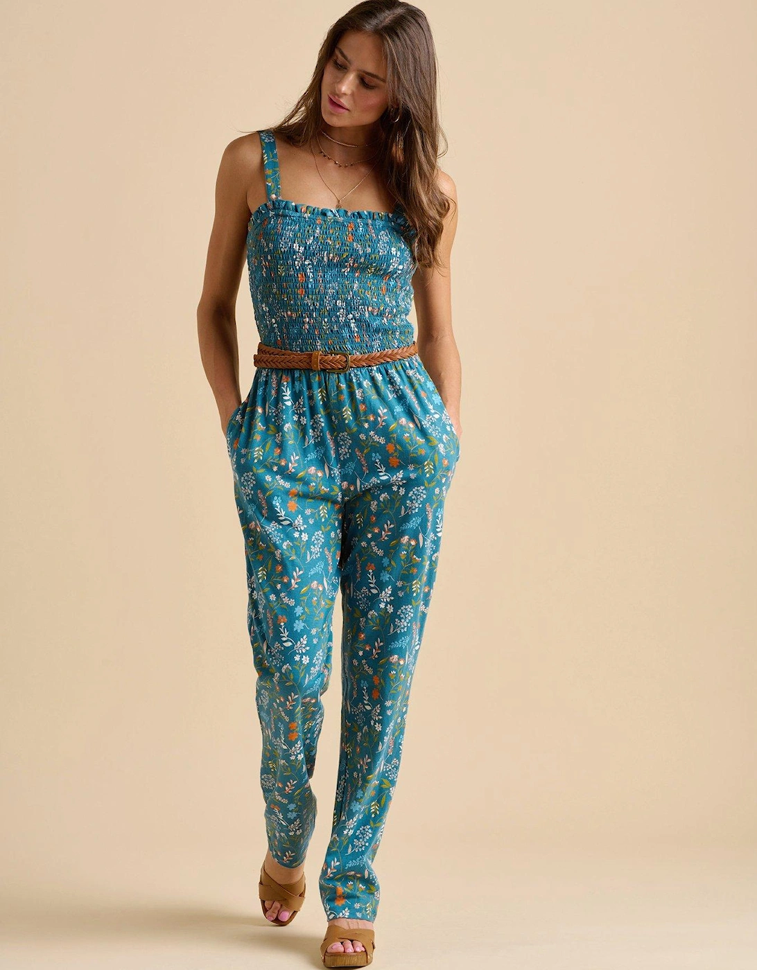 Teal Shoreline Meadow Jumpsuit, 2 of 1