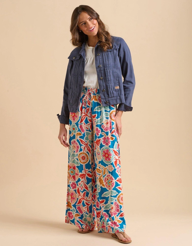 Navy Ruffle Neck Jacket