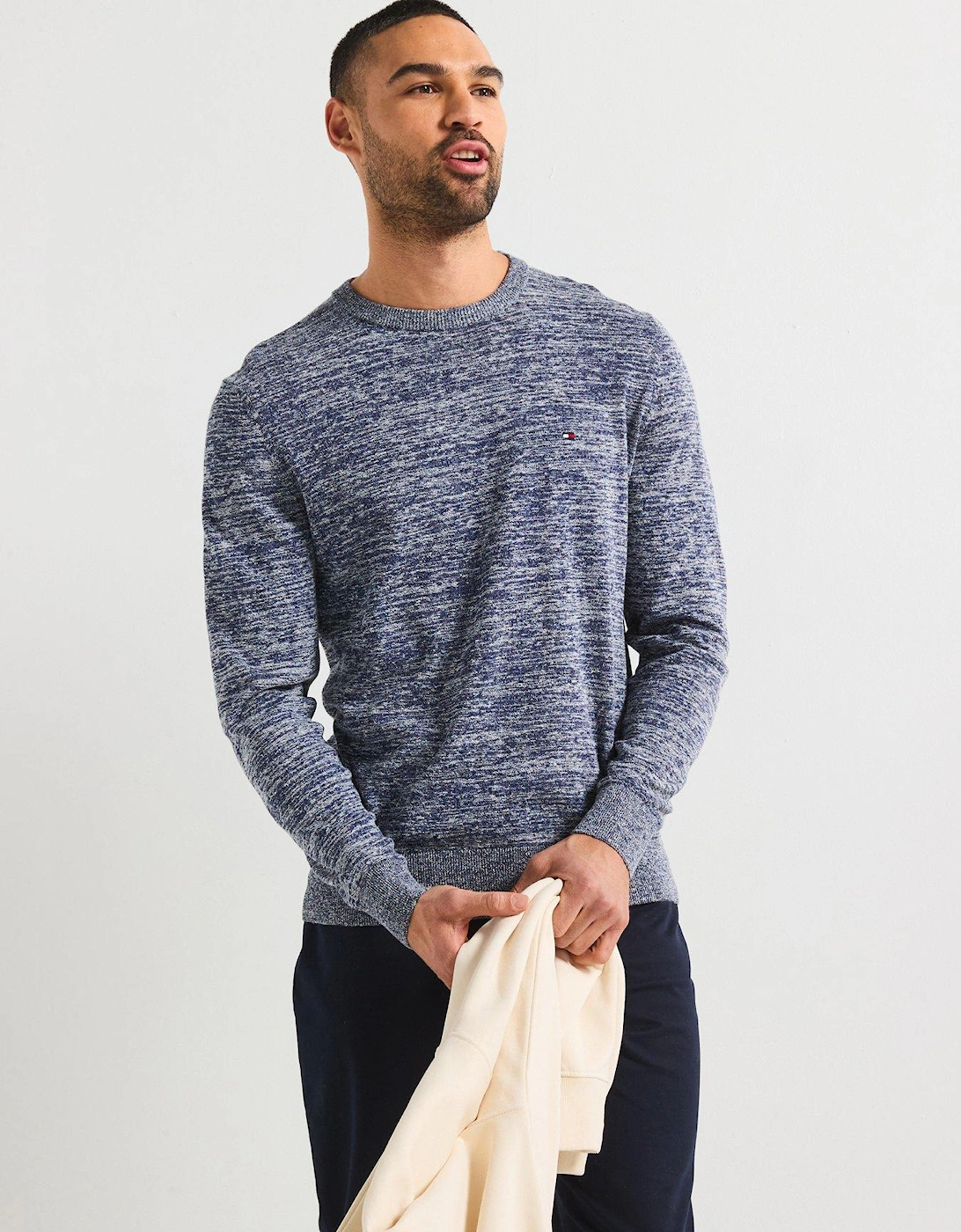 Cotton Linen Crew Neck Knitted Jumper - Dark Grey, 2 of 1