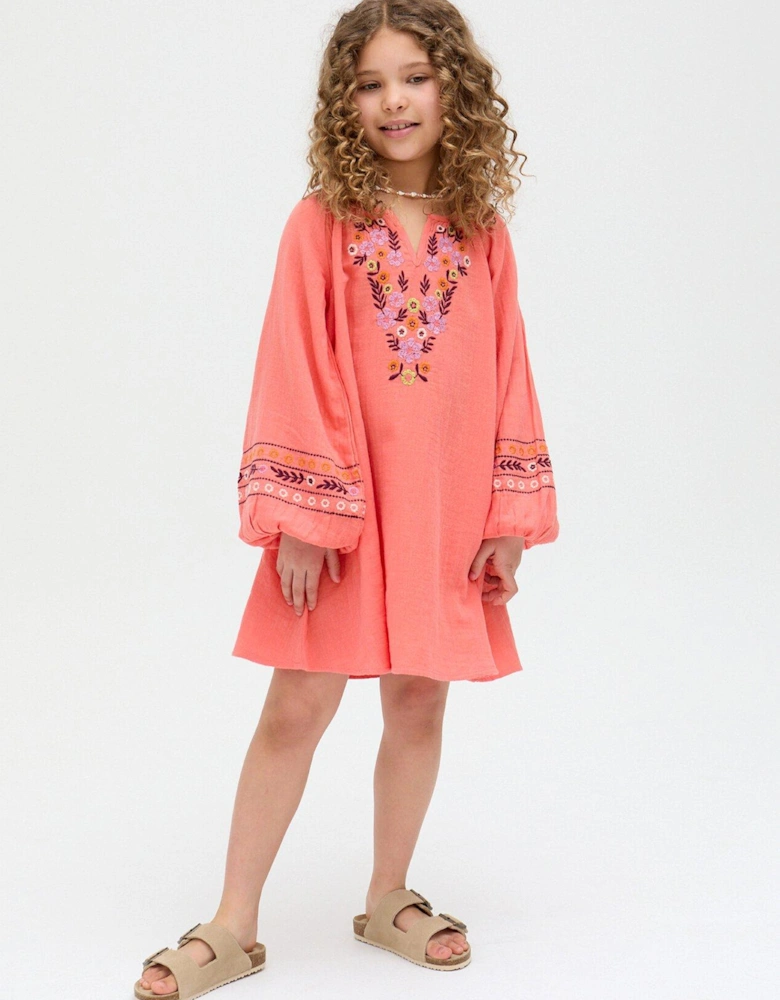 Girls Lavender Dress - Orange