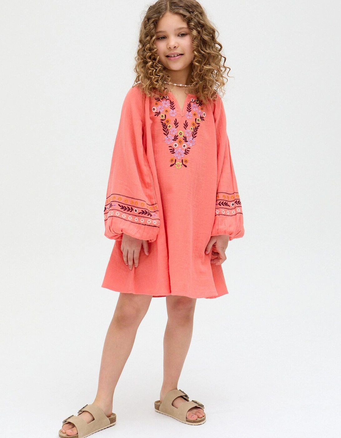 Girls Lavender Dress - Orange, 2 of 1