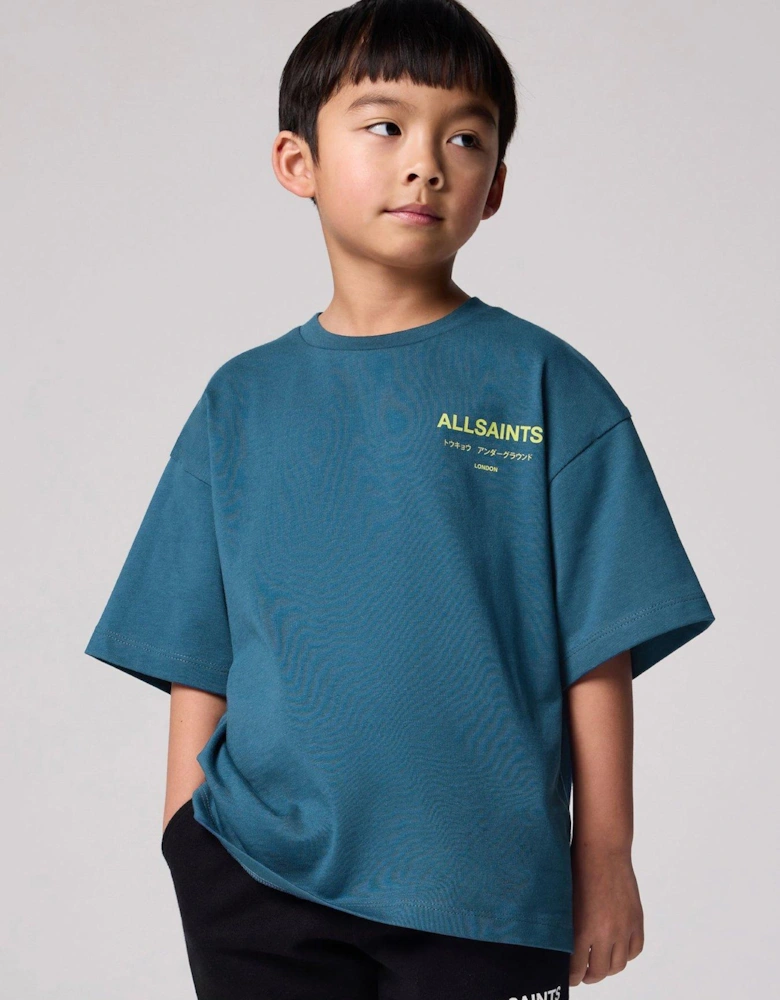 All Saints Boys Logo T-Shirt - Navy
