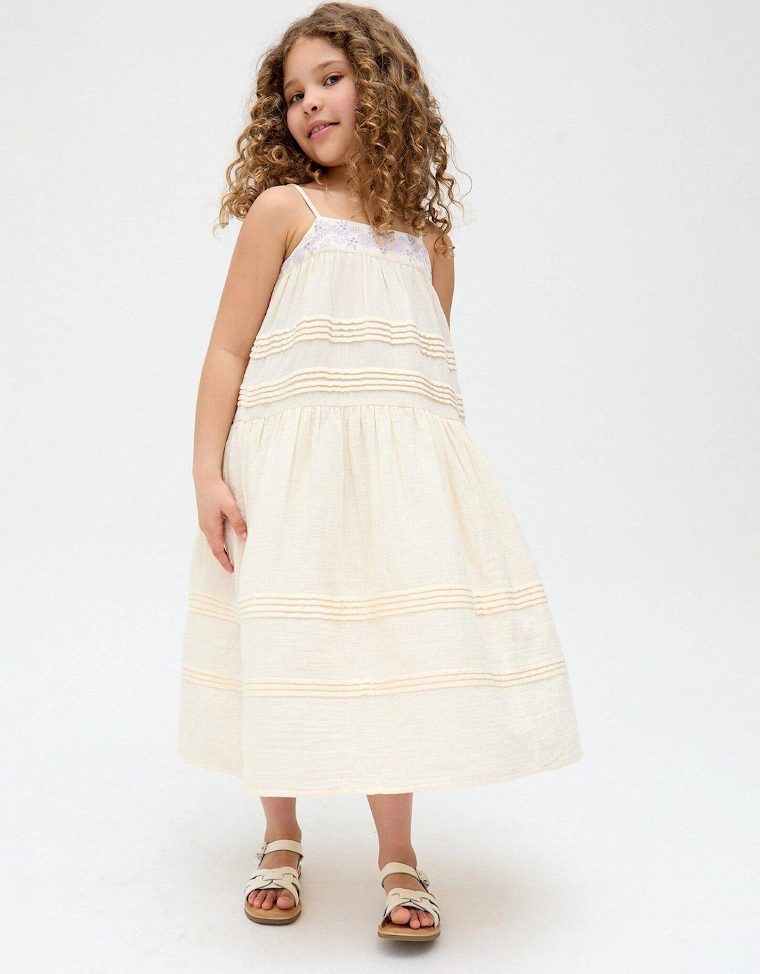 Girls Swish Dress - Cream, 2 of 1