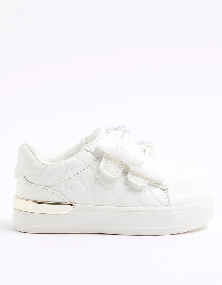 Girl Bow Trainers - White