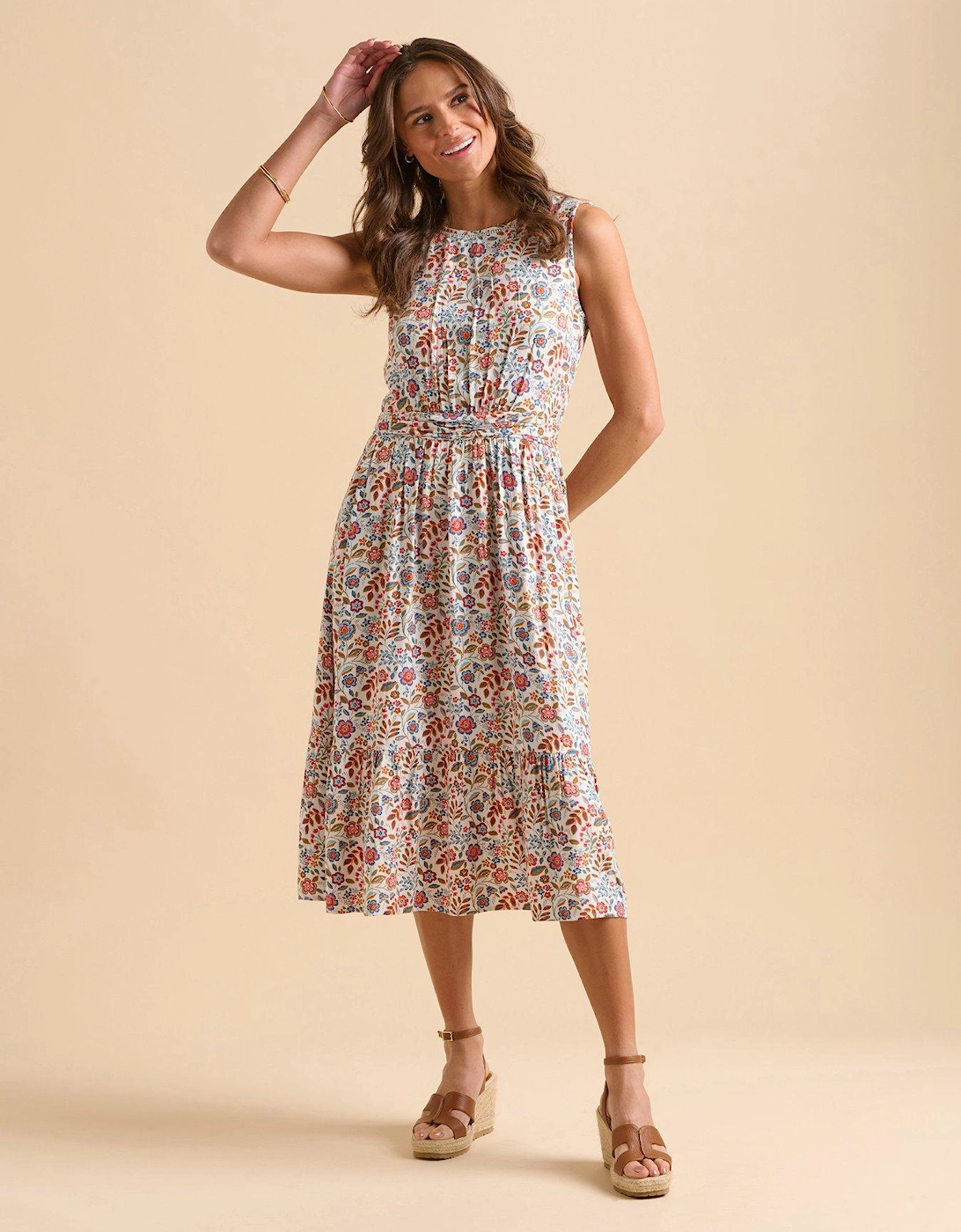 Cream Secret Garden Midi Dress, 2 of 1