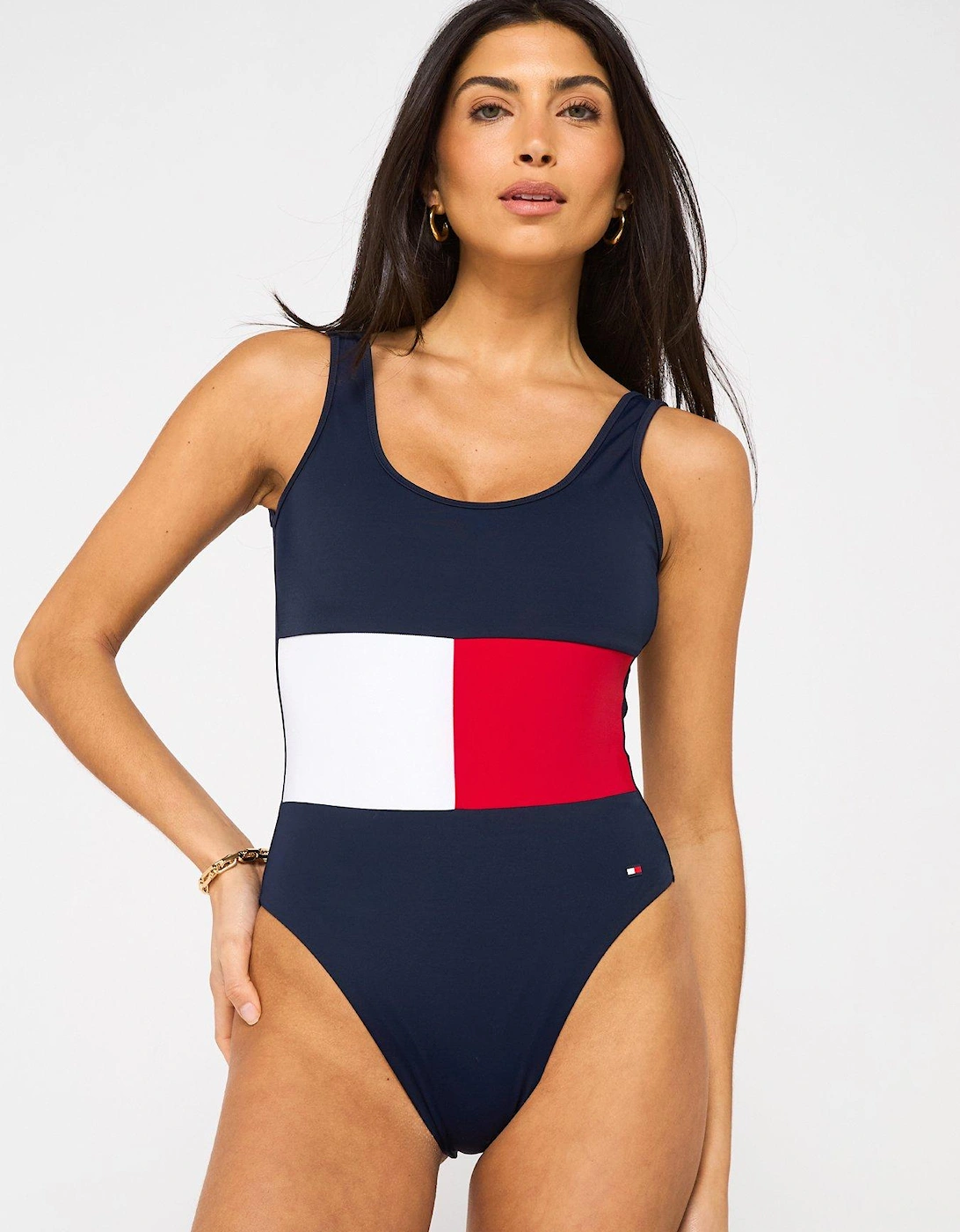 Flag Logo Swimsuit - Navy, 2 of 1