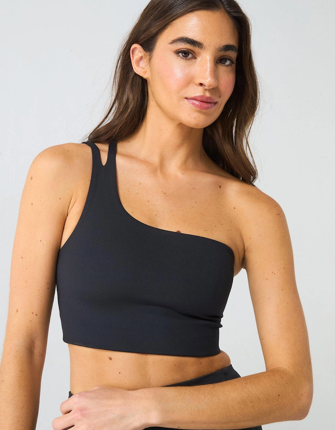 Womens Training Uma One Shoulder Bra - Black, 2 of 1