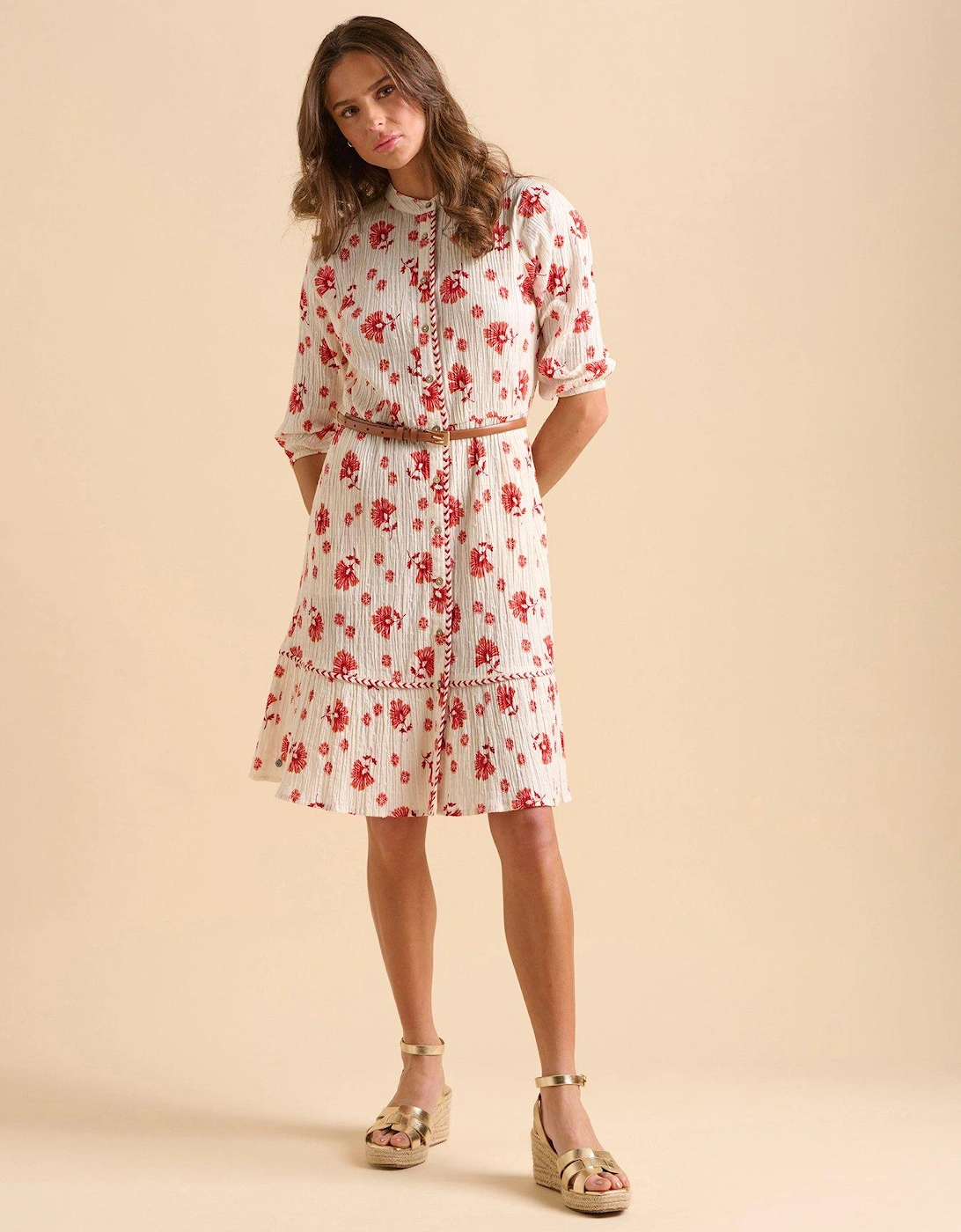 Fan Floral Knee Length Dress, 2 of 1